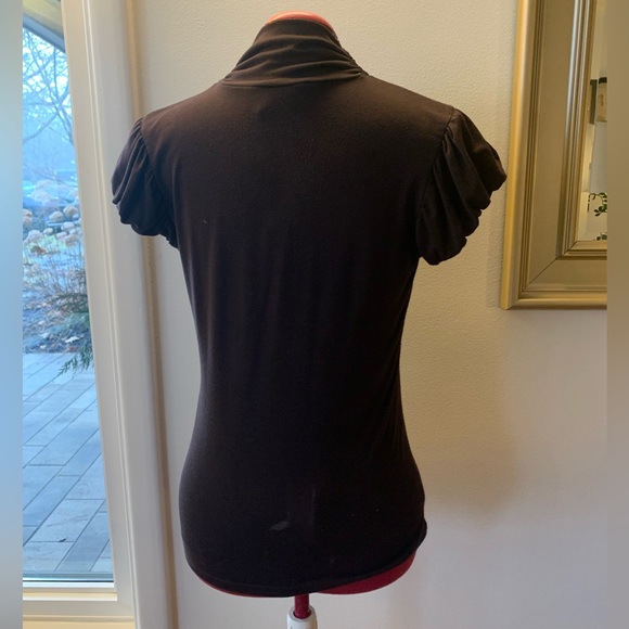 BROWN HIGH NECK T-SHIRT - Picture 7 of 9